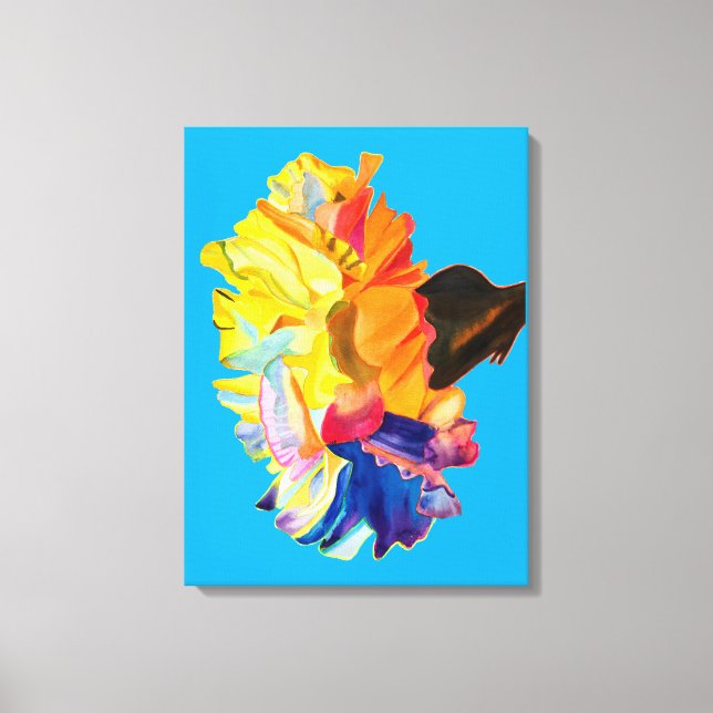 Toile Fleur d'aquarelle couleur carnation (Recto)