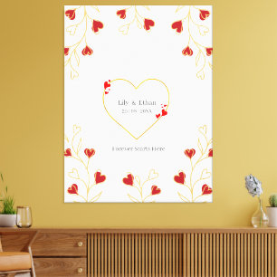 Toile Fleur de cœur romantique
