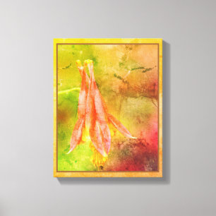 Toile Fleur de Columbine Abstraite désistée