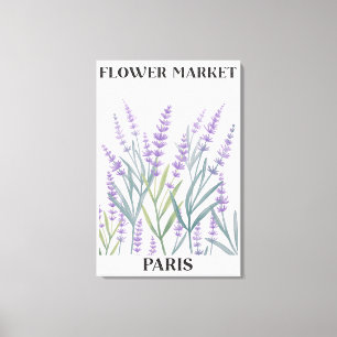 Toile Fleur de Lavande Violette Floral Aquarelle