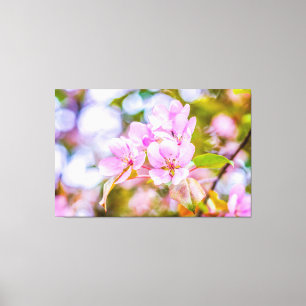 Toile Fleur de pomme rose