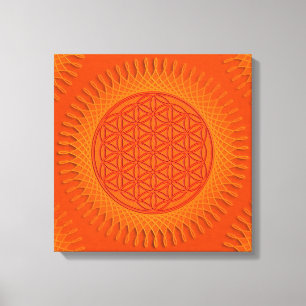 Toile Fleur de vie - soleil - motif continu 1