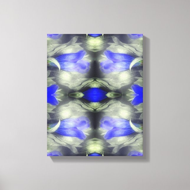 Toile Fleur Gentienne Bleue Multipliée Nature Abstraite (Recto)