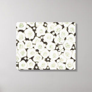 Toile Fleur japonaise vintage 1902 : Fleur noire et blan