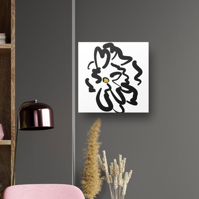 Toile Fleur noire et blanche Abstraite moderne (Créateur téléchargé)