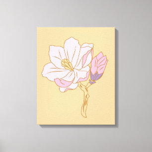 Toile Fleur rose