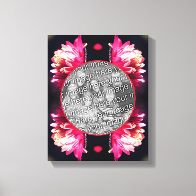 Toile Fleur rouge dans un cadre de soleil Créez votre pr (Recto)