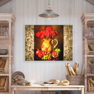 Toile Fleur Vase Vintage antique