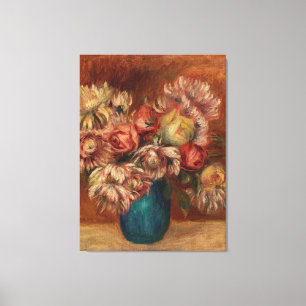 Toile Fleurs Auguste Renoir vintages dans un Vase Vert