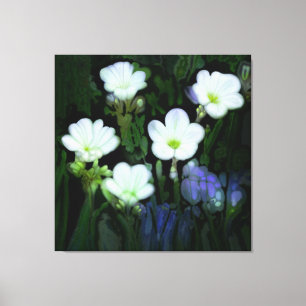 TOILE FLEURS BLANCHES BOUGIES