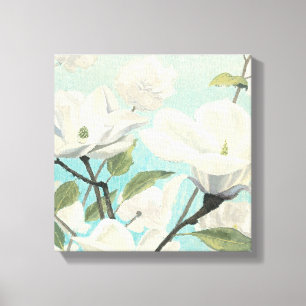 Toile Fleurs blanches des sud