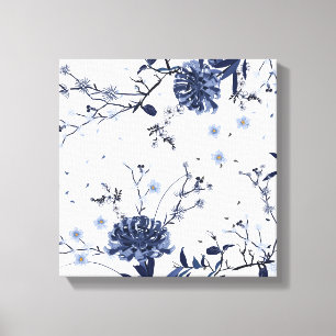 Toile Fleurs bleues