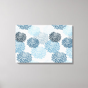 Toile Fleurs Bleues Chic