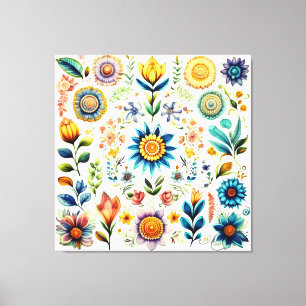 Toile Fleurs d'aquarelle colorée de beauté