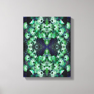 Toile Fleurs d'art de marguerite africaine verte