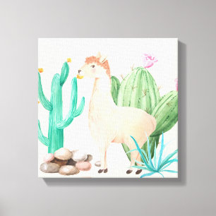 Toile Fleurs de cactus de lama du désert