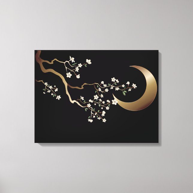 Toile Fleurs de cerisiers de lune de croissant (Recto)