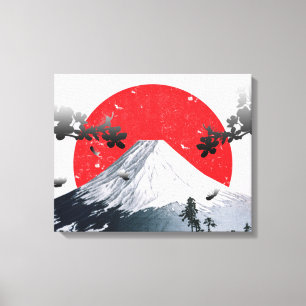 Toile Fleurs de cerisiers Mont Fuji Japon