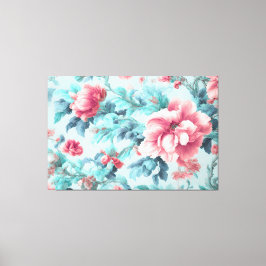 Toile Fleurs de Claret rose sophistiquées et Feuilles az