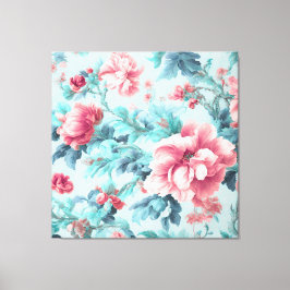 Toile Fleurs de Claret rose sophistiquées et Feuilles az