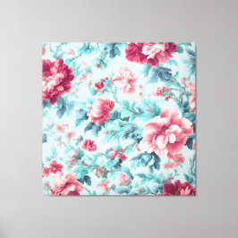 Toile Fleurs de Claret rose sophistiquées et Feuilles az