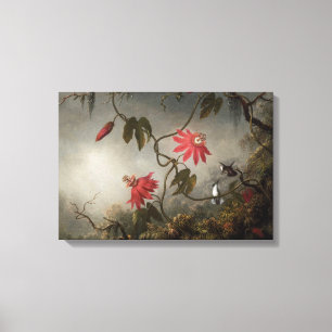 Toile Fleurs de passion et colibris par Martin Heade