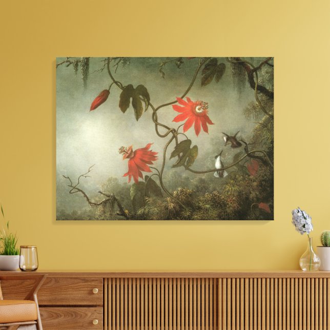 Toile Fleurs de passion et colibris par Martin J Heade (Insitu(Salon))