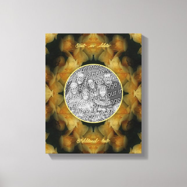 Toile Fleurs de rose jaune Créez votre propre photo (Recto)