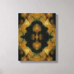 Toile Fleurs de rose jaune Nature Abstraite