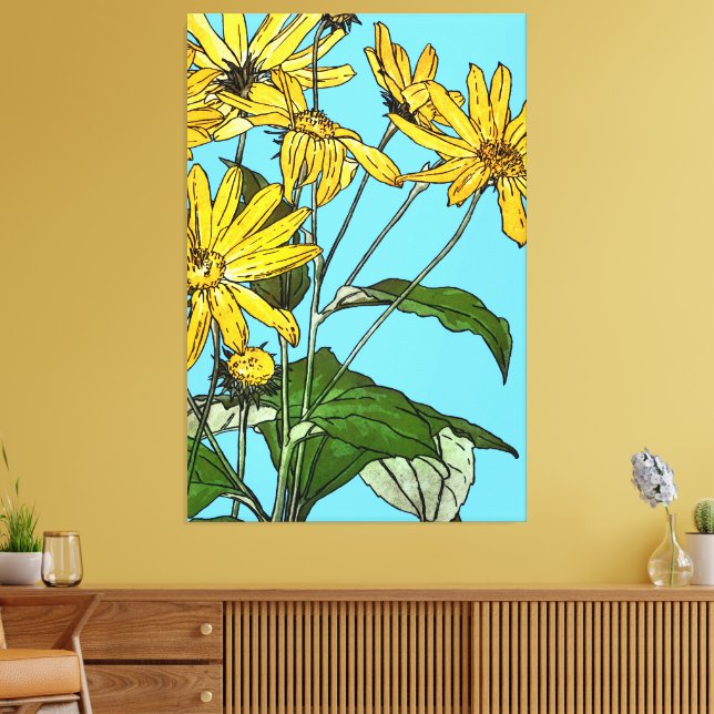 Toile Fleurs de soleil Art Nouveau (Insitu(Salon))