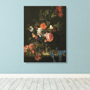 Toile Fleurs de vase de nature morte florale, baroque vi