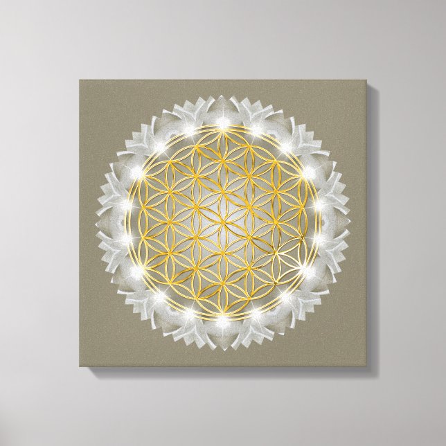 Toile FLEURS DE VIE - Géométrie Sacrée Lumière 1 (Recto)