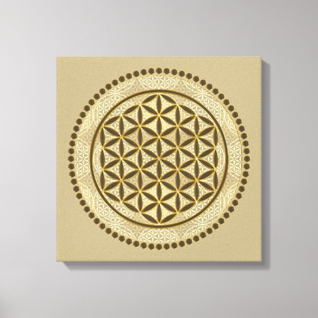 Toile FLEURS DE VIE - Symbole de géométrie sacrée Art 2 (Recto)