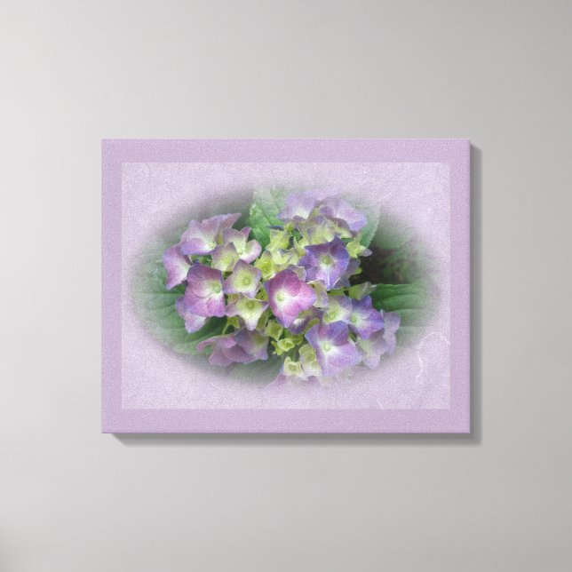 Toile Fleurs d'Hydrangée Bleue Violet (Recto)