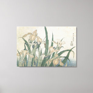 Toile Fleurs d'iris et sauterelle, c.1830-31