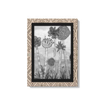 Fleurs et tiges amusantes Noir-blanc