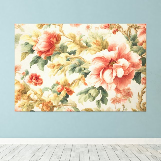 Toile Fleurs Exquises Extraordinaires, Feuilles. Peintur (Insitu (Plancher de Bois))