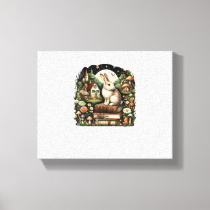 Toile Fleurs femmes Cottagecore Rabbit esthétique