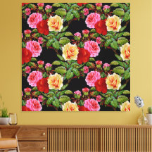Fleurs florales Roses rouge rose jaune vert