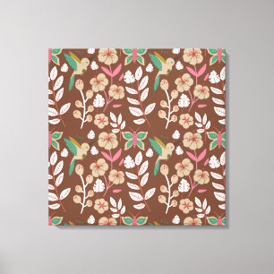 Toile Fleurs motifs florales sans soudure, feuilles, pap