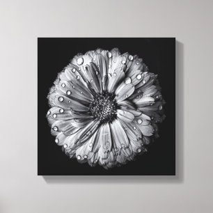 Toile Fleurs Noires Et Blanches 10
