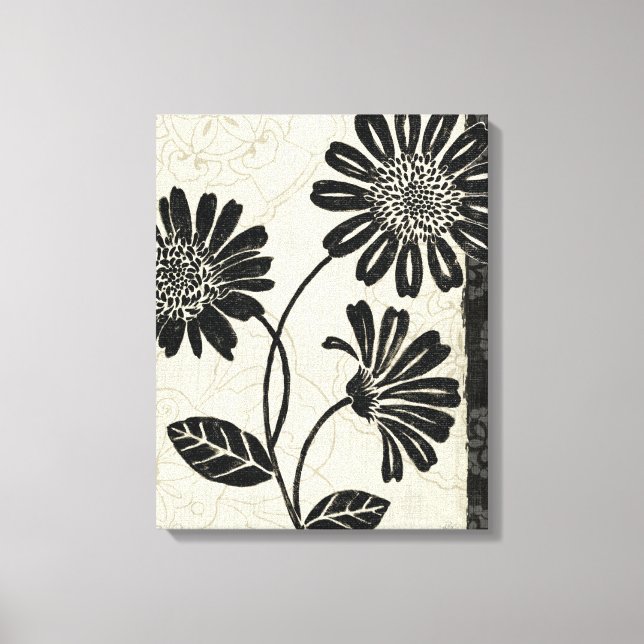 Toile Fleurs noires et blanches 2 (Recto)
