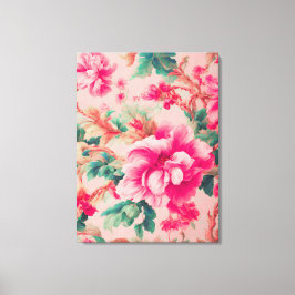 Toile Fleurs Roses Claires Et Élégantes, Feuilles Luxuri
