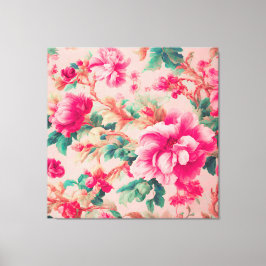 Toile Fleurs Roses Claires Et Élégantes, Feuilles Luxuri