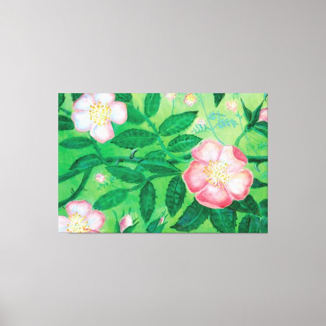 Toile Fleurs roses sauvages (Recto)