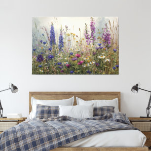 Toile Fleurs sauvages à l'aquarelle rêveuse