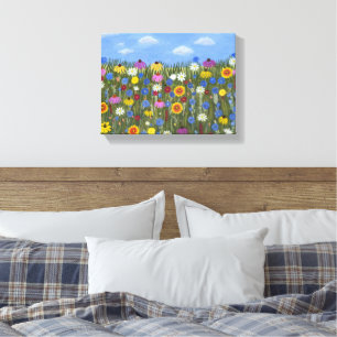 Toile Fleurs sauvages avec marguerites