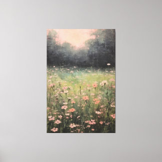 Toile Fleurs sauvages sereins mutés : Peinture à l'huile