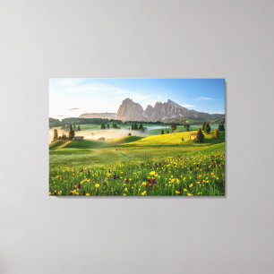 Toile Fleurs   Spring Alpe di Siusi Langkofel