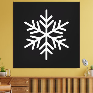 Toile Flocon de neige alpin blanc festif 